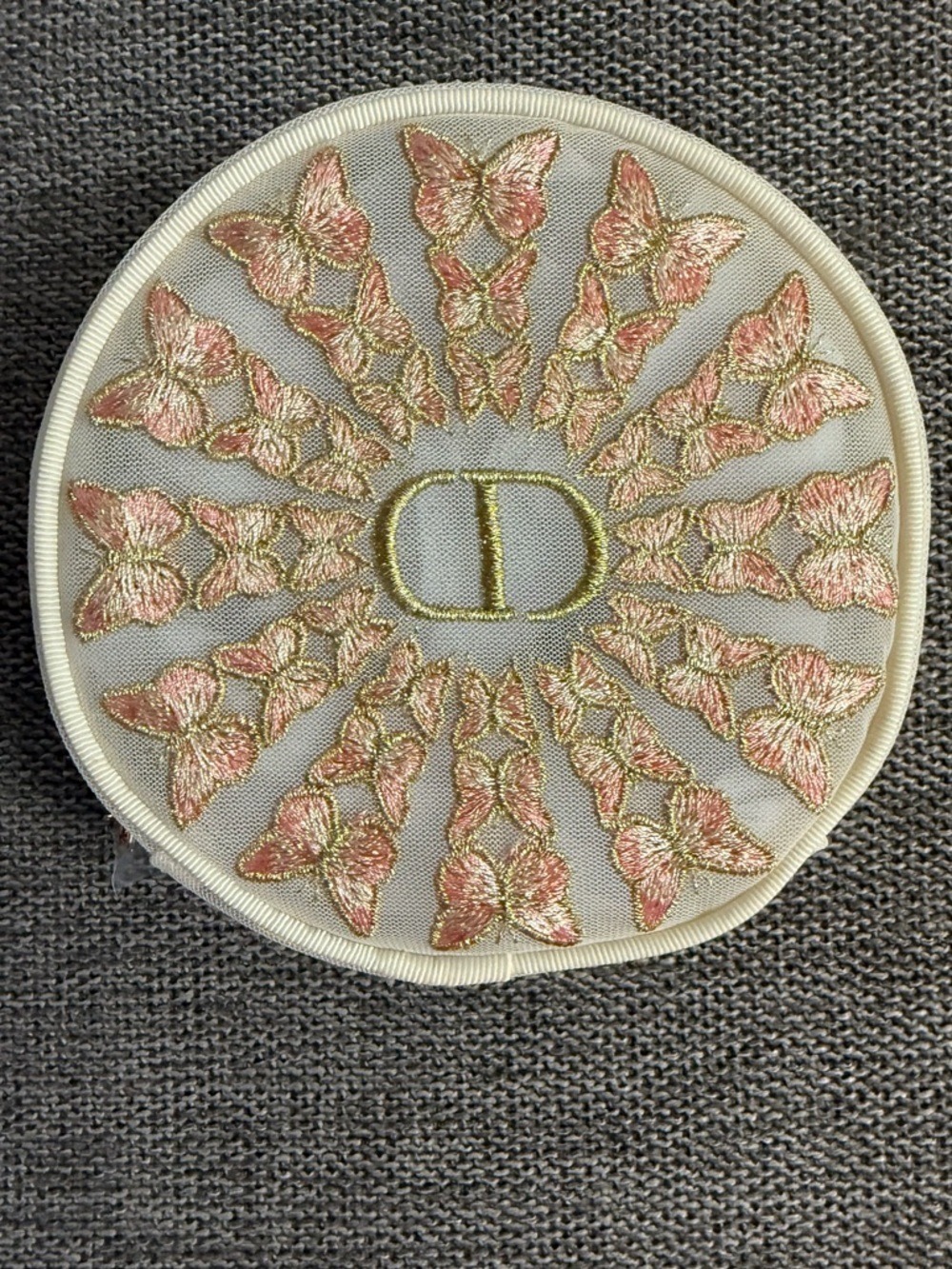 Dior Beauty Mother’s Day Embroidered Butterflies Round Pouch Makeup Bag New - Picture 8 of 17